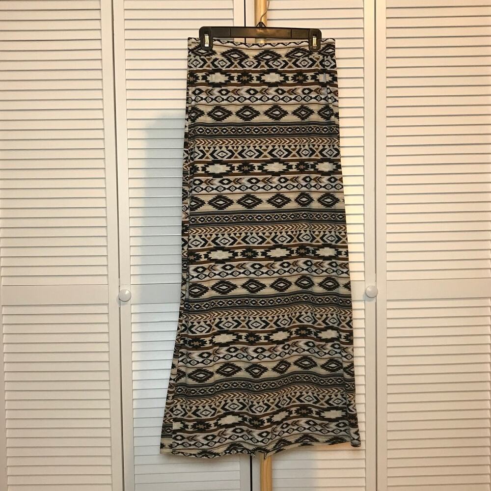 Bobbie Brooks Geometric A-line Maxi Skirt L